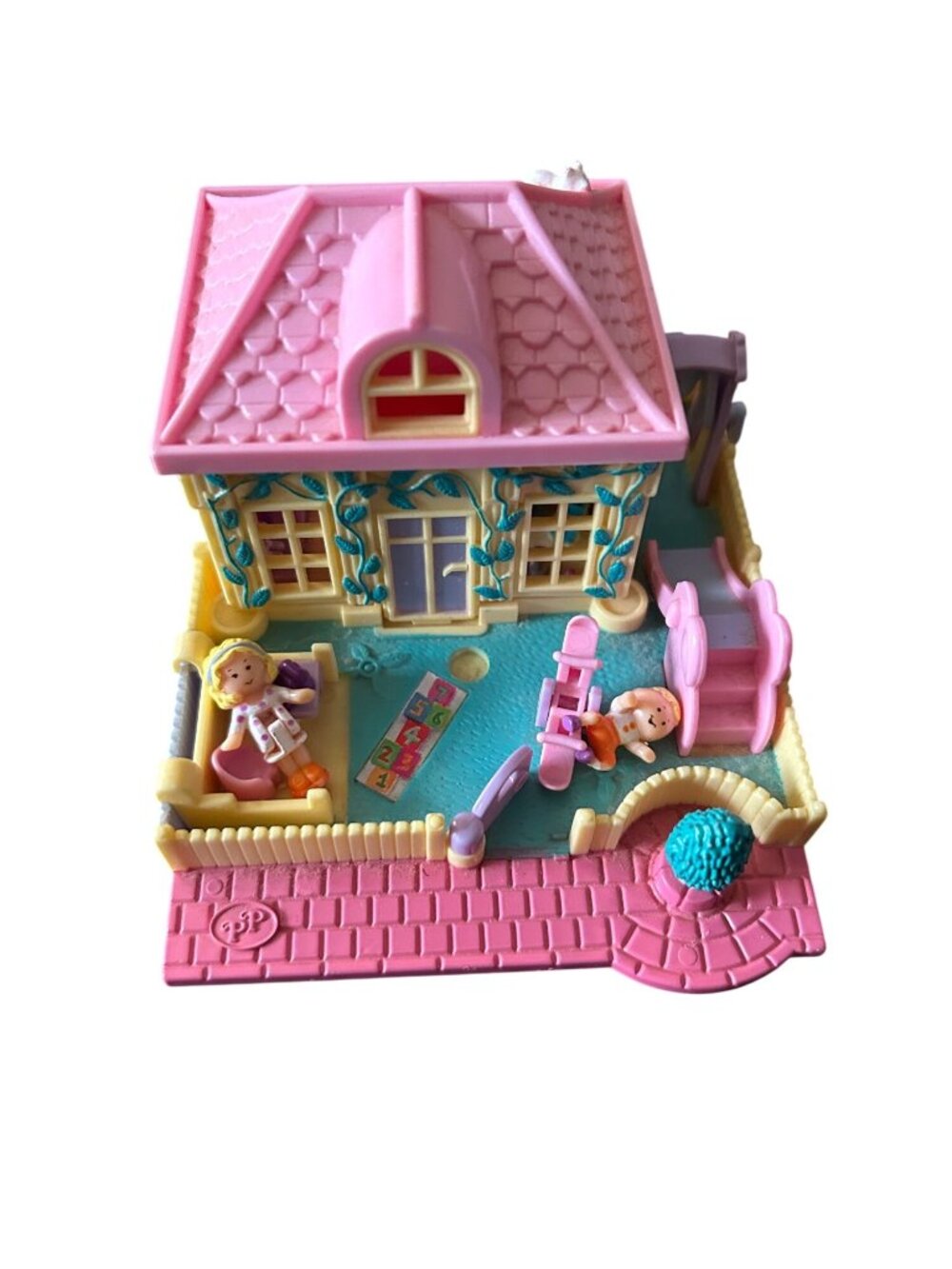 Polly Pocket Vintage 1994 Nursery School Playhouse Compact Toy With Figures Pink